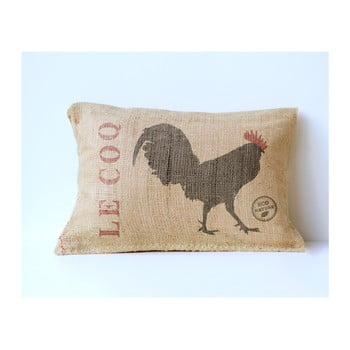 Față de pernă surdic yute le coq, 50 x 35 cm