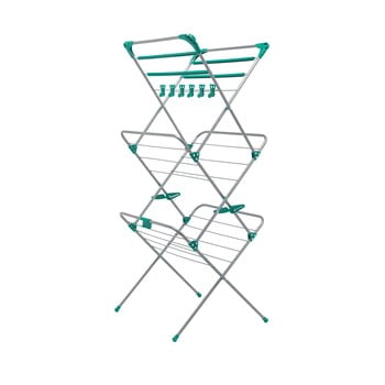 Uscător triplu pentru rufe Addis Deluxe 3 Tier Metallic Aqua