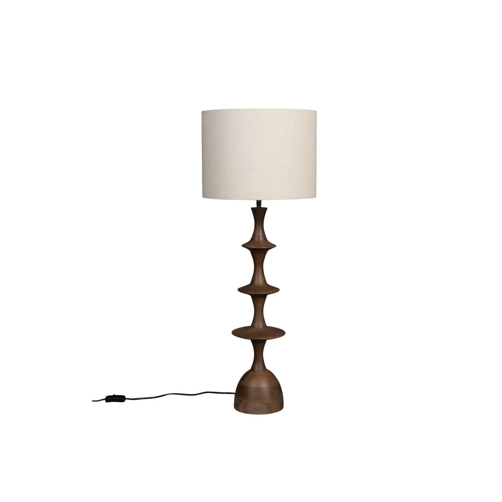 Hnědo-krémová stolní lampa s textilním stínidlem (výška 90 cm) Cath – Dutchbone