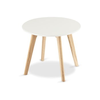 Măsuță de cafea din lemn furnhouse life, Ø 48 cm, alb
