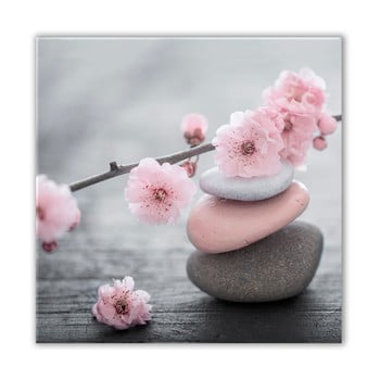 Tablou styler glasspik spa & zen pink stone, 30 x 30 cm
