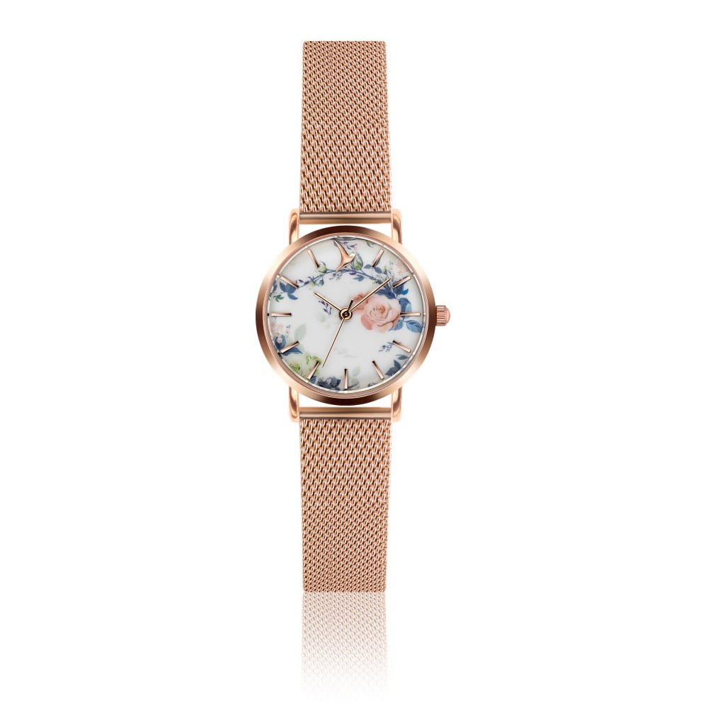 Dámské hodinky s páskem z nerezové oceli v růžovozlaté barvě Emily Westwood Malia