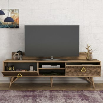 Comodă tv în decor de lemn de nuc yakamoz