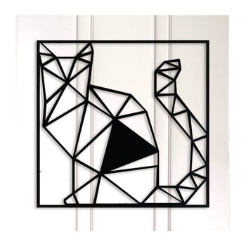 Decorațiune metalică de perete cat, negru