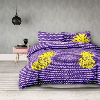 Lenjerie de pat din microfibră ameliahome pineapple, 200 x 220 cm + 70 x 80 cm