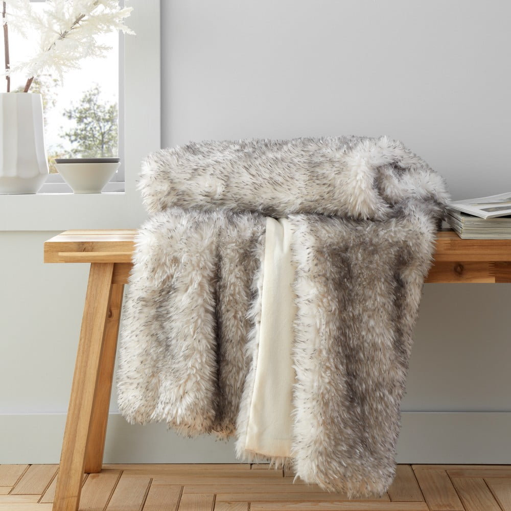 Šedá deka z umělé kožešiny 130x170 cm Arctic Fox – Catherine Lansfield