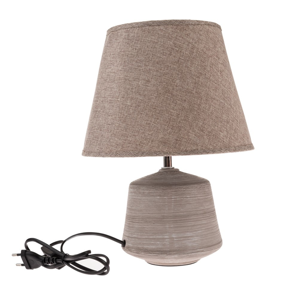 Béžovosvětle hnědá stolní lampa s textilním stínidlem (výška 33 cm) – Dakls