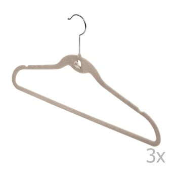 Set 3 umerașe domopak velvet, bej