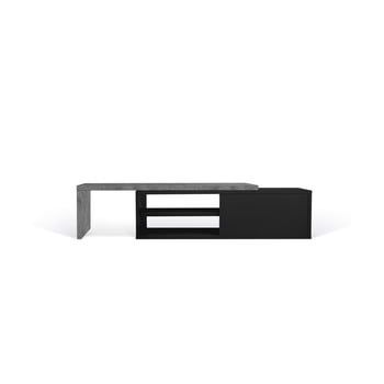 Masă tv în decor de beton temahome move, 110 x 32 cm, negru