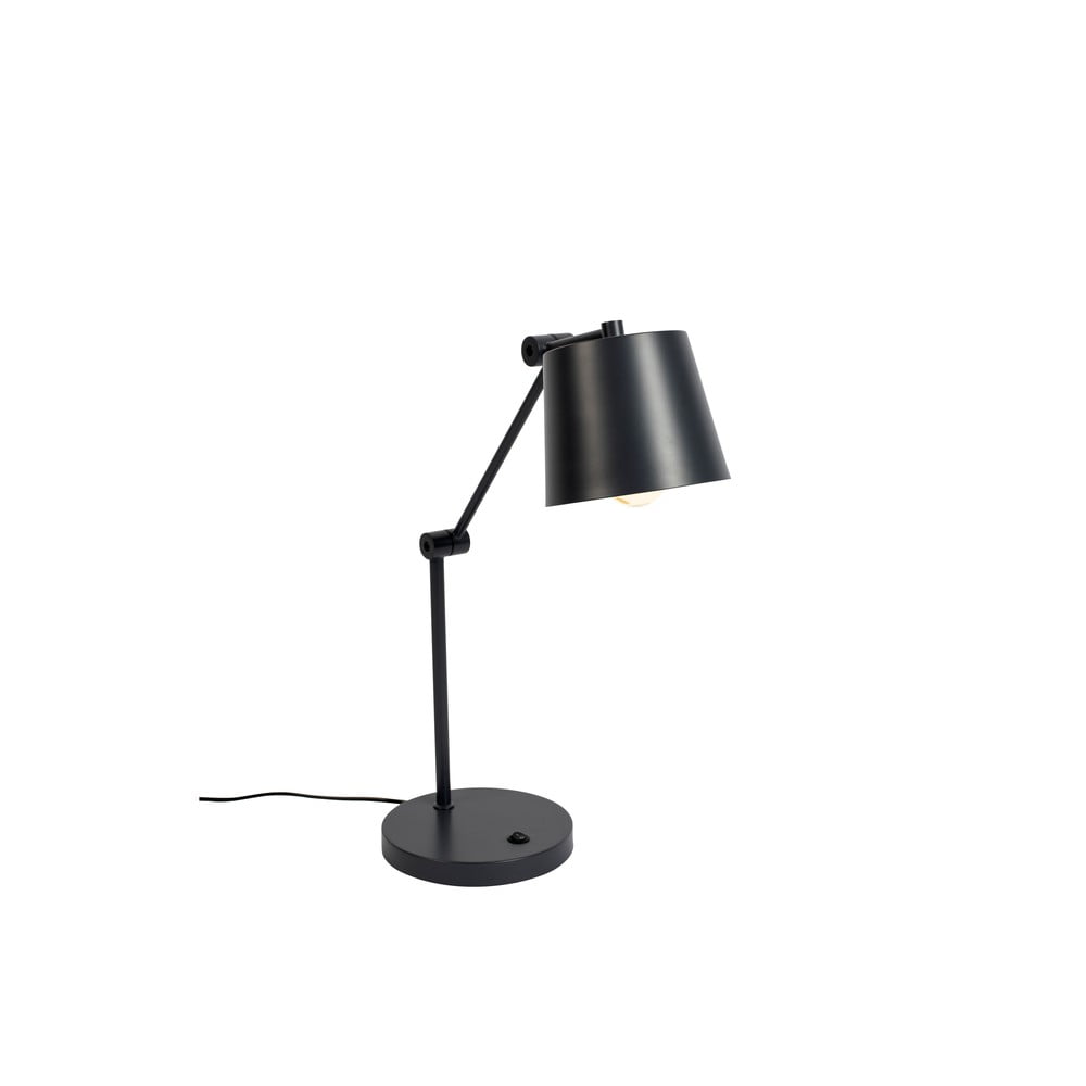 Černá stolní lampa s kovovým stínidlem (výška 60 cm) Hajo – White Label