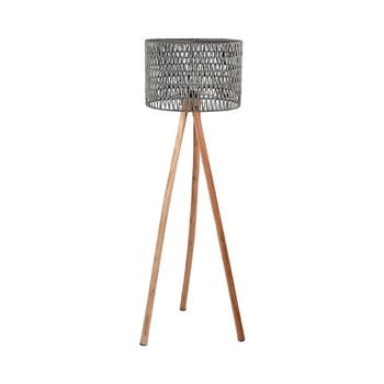 Lampadar din lemn de mango label51 stripe, gri
