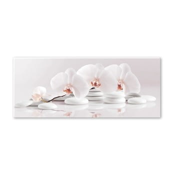 Tablou styler glasspik spa & zen white stones, 50 x 125 cm