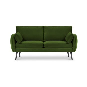 Canapea cu tapițerie din catifea kooko home lento, 158 cm, verde