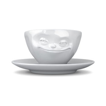 Ceașcă din porțelan pentru cafea 58products smile, 200 ml, alb