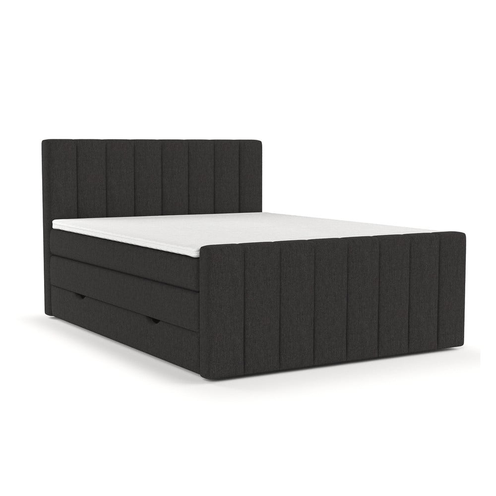 Černá boxspring postel s úložným prostorem 140x200 cm Ruby – Maison de Rêve