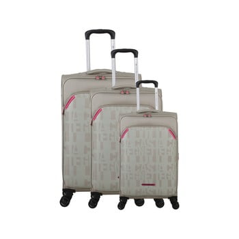 Set 3 trolere cu 4 roți lulucastagnette bellatrice, bej