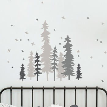Autocolant de perete ambiance forest trees with stars
