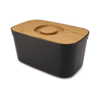 Cutie pentru pâine cu capac din lemn joseph joseph bin, negru