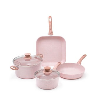 Set oale și tigăi, 4 piese Bisetti Stonerose Rose Alberto