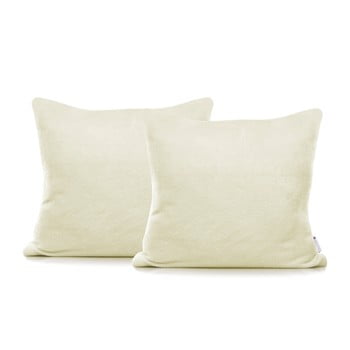 Set 2 fețe de pernă din bumbac decoking mic, 45 x 45 cm, bej