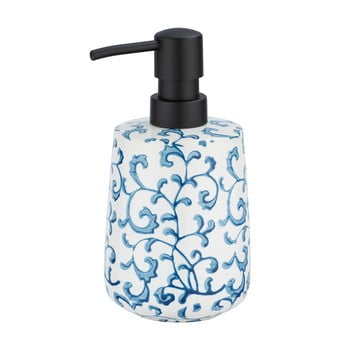 Dozator ceramică pentru săpun wenko mirabello, 400 ml, decor alb - albastru