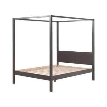 Pat pentru copii vipack pino canopy, 140 x 200 cm, gri