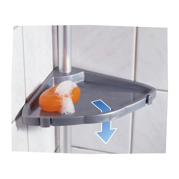 Šedá teleskopická nástěnná polička do koupelny Wenko Easy