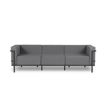 Canapea cu 3 locuri adecvată pentru exterior Calme Jardin Cannes, gri grafit - negru