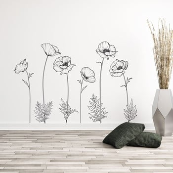 Set autocolante pentru perete ambiance poppies