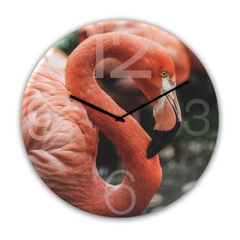 Ceas de perete styler glassclock flamingo, ⌀ 30 cm