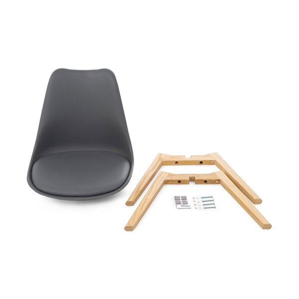 Šedá židle s bukovými nohami loomi.design Retro