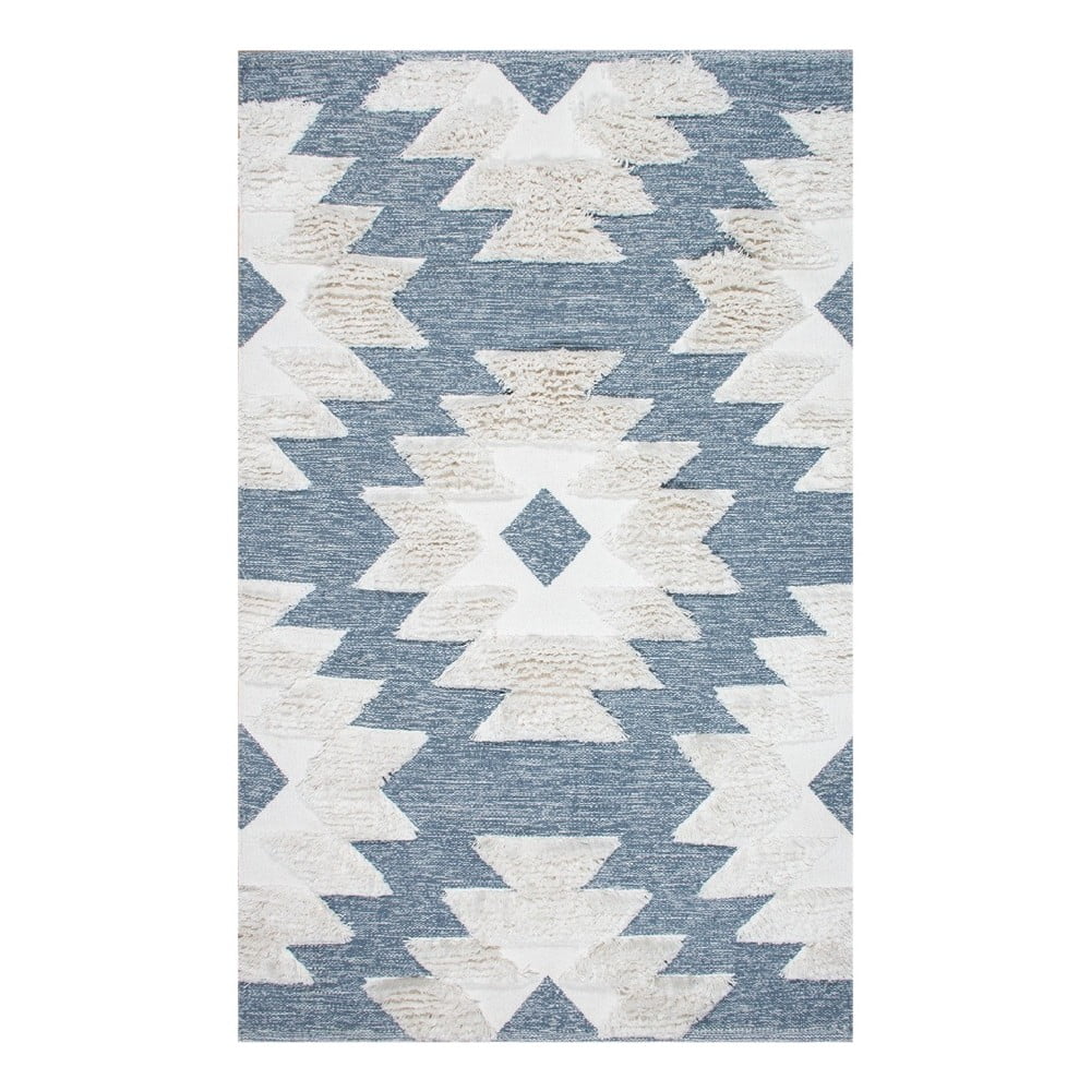 Bavlněný koberec Garida Blue Indian, 80 x 150 cm