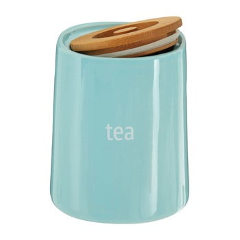 Recipient pentru ceai cu capac din lemn de bambus premier housewares fletcher, 800 ml, albastru