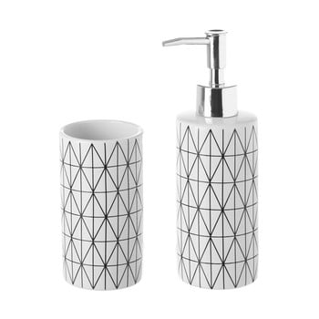 Set suport periuțe și dozator de săpun unimasa geometry, ceramică