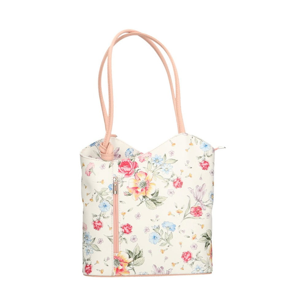 Kožená kabelka s růžovými detaily Chicca Borse Paraya