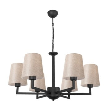 Lustră metalică cu abajur crem opviq lights christina, negru