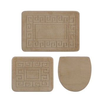 Set 3 covoraşe de baie confetti ethnic, 40 x 50 cm, bej