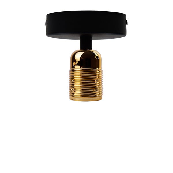 Černé stropní svítidlo se zlatou objímkou Bulb Attack Uno Basic