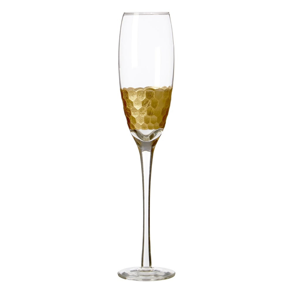 Sada 4 sklenic na šampaňské z ručně foukaného skla Premier Housewares Deco, 2,1 dl
