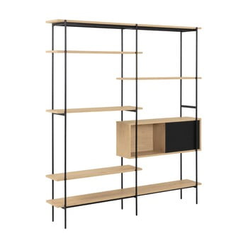 Bibliotecă actona seaford, înălțime 188 cm, maro - negru