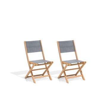 Set 2 scaune pliabile de grădină din lemn de salcâm monobeli bibione