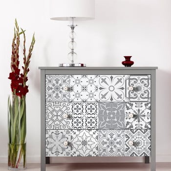 Set 30 autocolante de mobilier ambiance tiles cineloto, 15 x 15 cm