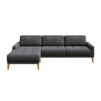 Colțar cu șezlong pe partea stângă mesonica musso tufted, gri închis