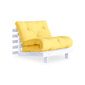 Fotoliu extensibil karup design roots white/yellow