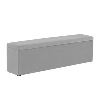 Otoman cu spaţiu depozitare mazzini sofas ancona, 160 x 47 cm, gri deschis