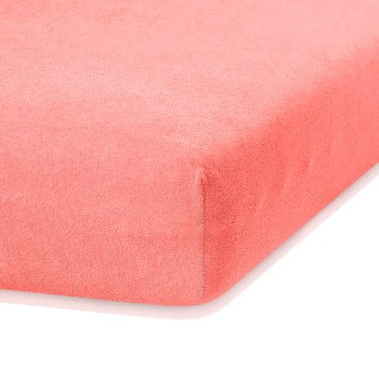 Cearceaf elastic AmeliaHome Ruby, 200 x 80-90 cm, roz corai