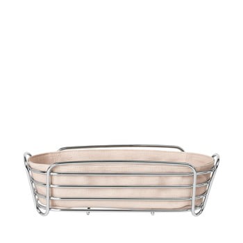Coș oval pentru pâine cu pânză din bumbac blomus delara, lățime 32, bej