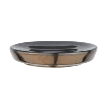 Săpunieră ceramică wenko polaris, gri mat - auriu