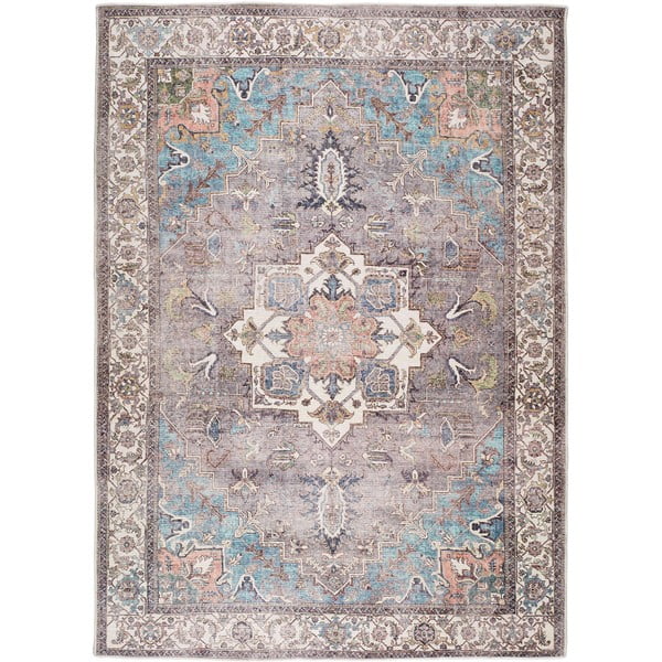 Modro-hnědý koberec s podílem bavlny Universal Haria, 80 x 150 cm