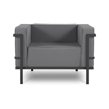 Fotoliu adecvat pentru exterior calme jardin cannes, gri grafit - negru
